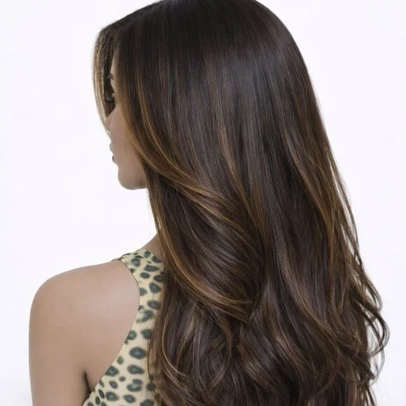 ✨22-26 Inch Layered & Styled Human Hair Lace Wig With Highlights Virgin Color✨ - Picture 5 of 16